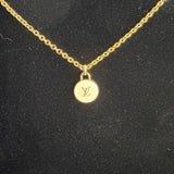 Small LV Charm Necklace - Gold-Filled Chain