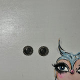 Upcycled YSL Silver Button Earring Studs