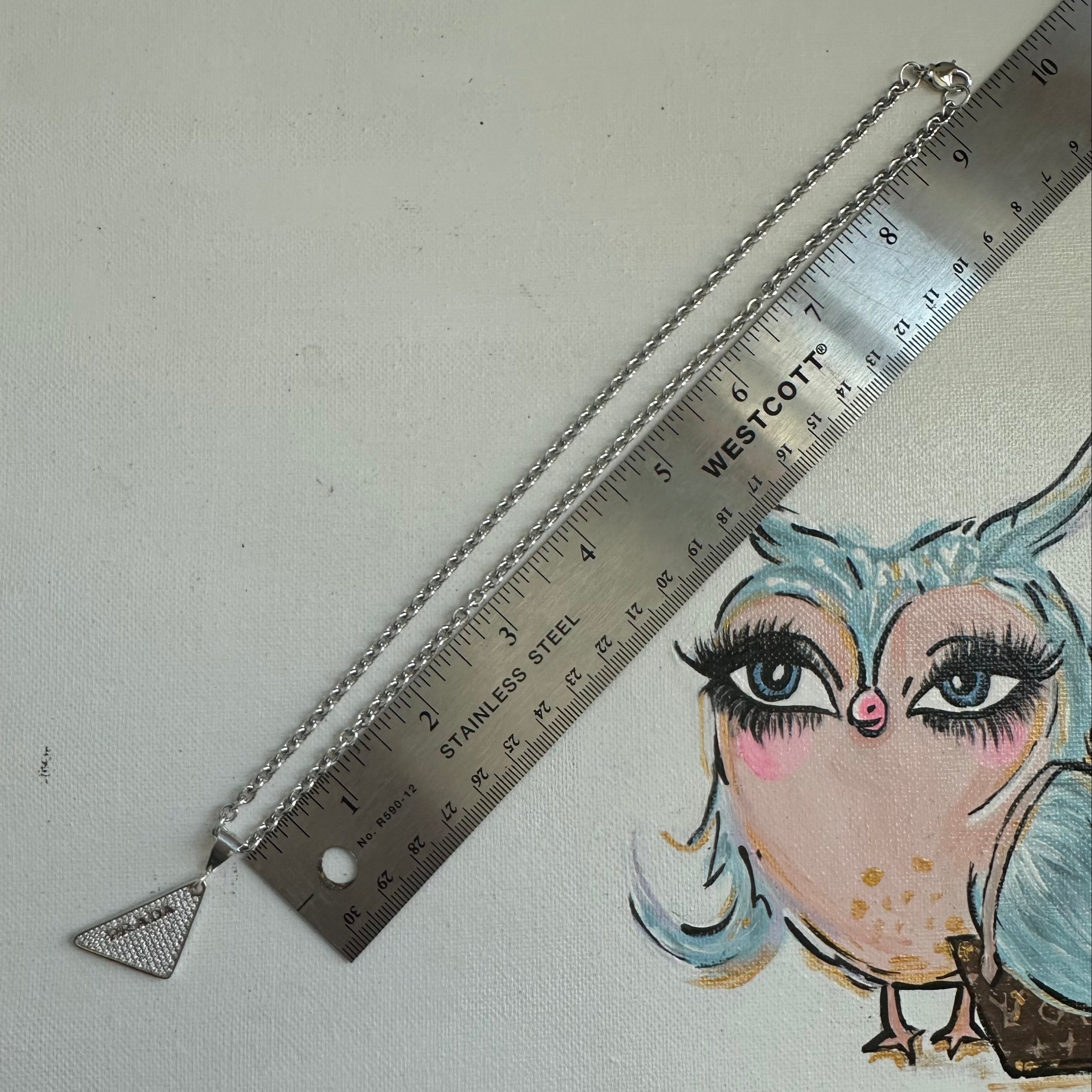 Upcycled Blingy Prada Necklace on Gold-Filled Chain - Gold or Silver