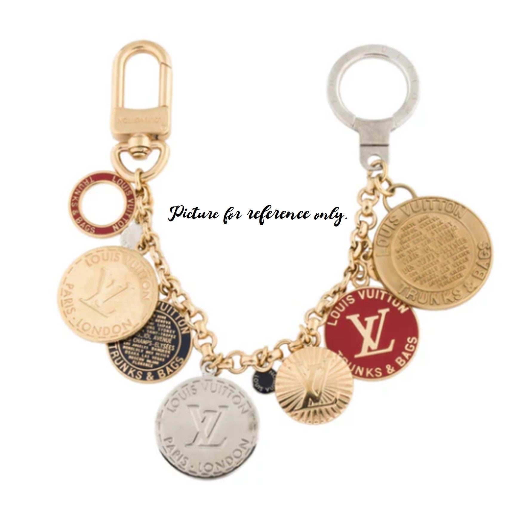 Large Black LV Trunks & Bags Charm on Gold-Filled Paperclip Chain Necklace