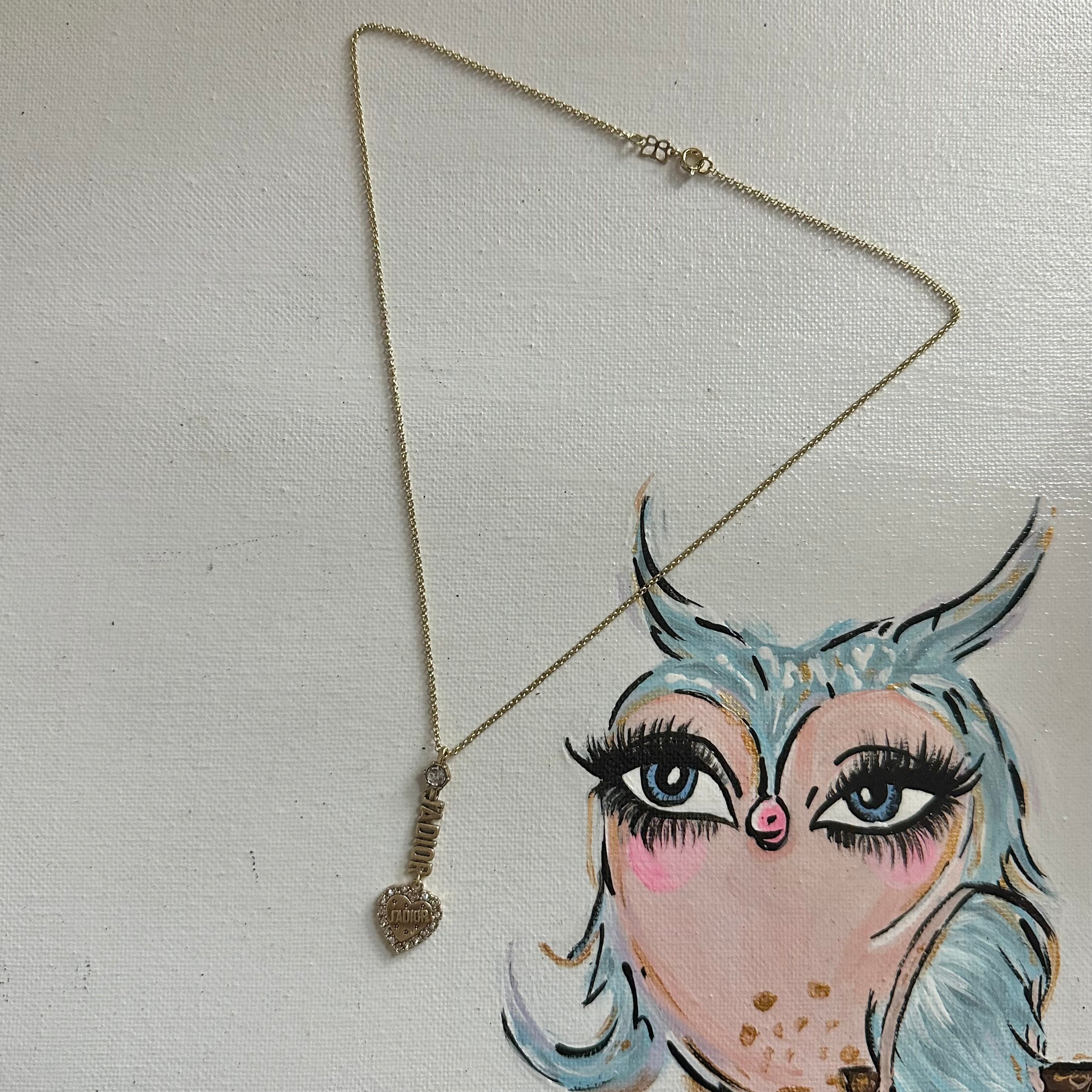 Upcycled J'ADior Zipper Pull on Gold-Filled Chain Necklace