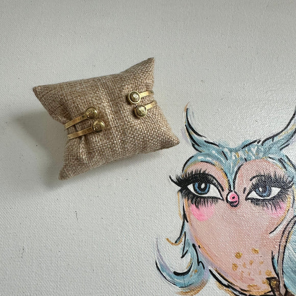 Upcycled LV Rivet Bangle Bracelet
