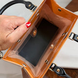 The Smaller Tote Bag - Classic Orange LV with Black Handles (9x7x5)