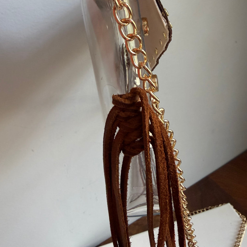 Western Flair Upcycled LV Clear Crossbody Stadium Bag