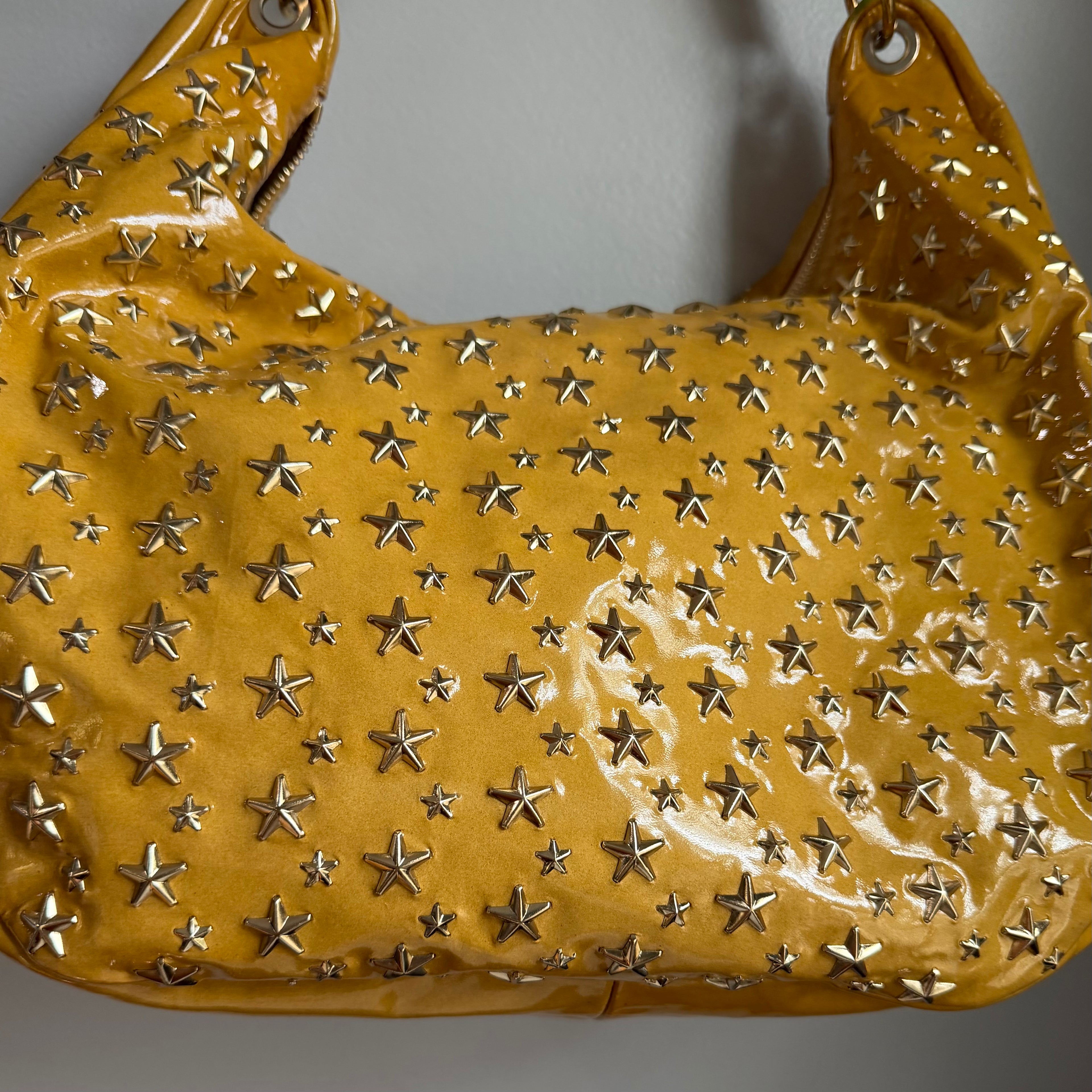The Peacock Hobo - Vintage Jimmy Choo Star Stud Sky Bag in Golden