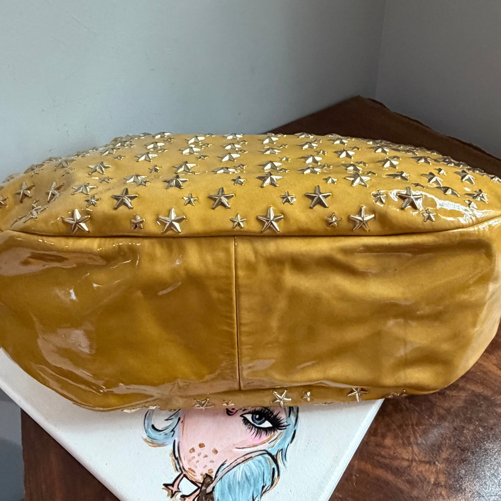 The Peacock Hobo - Vintage Jimmy Choo Star Stud Sky Bag in Golden