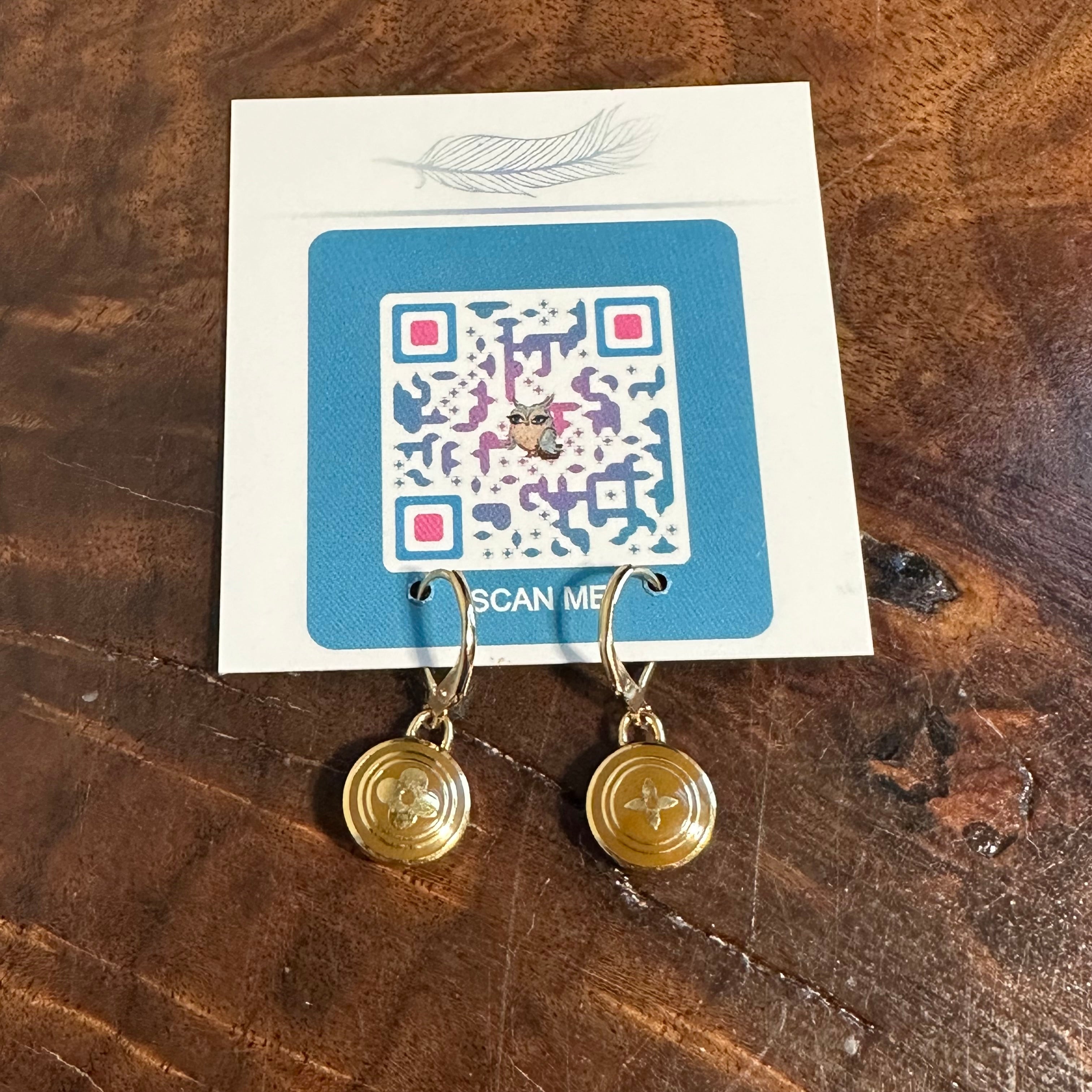 Upcycled LV Bag Charm Pastilles Earrings