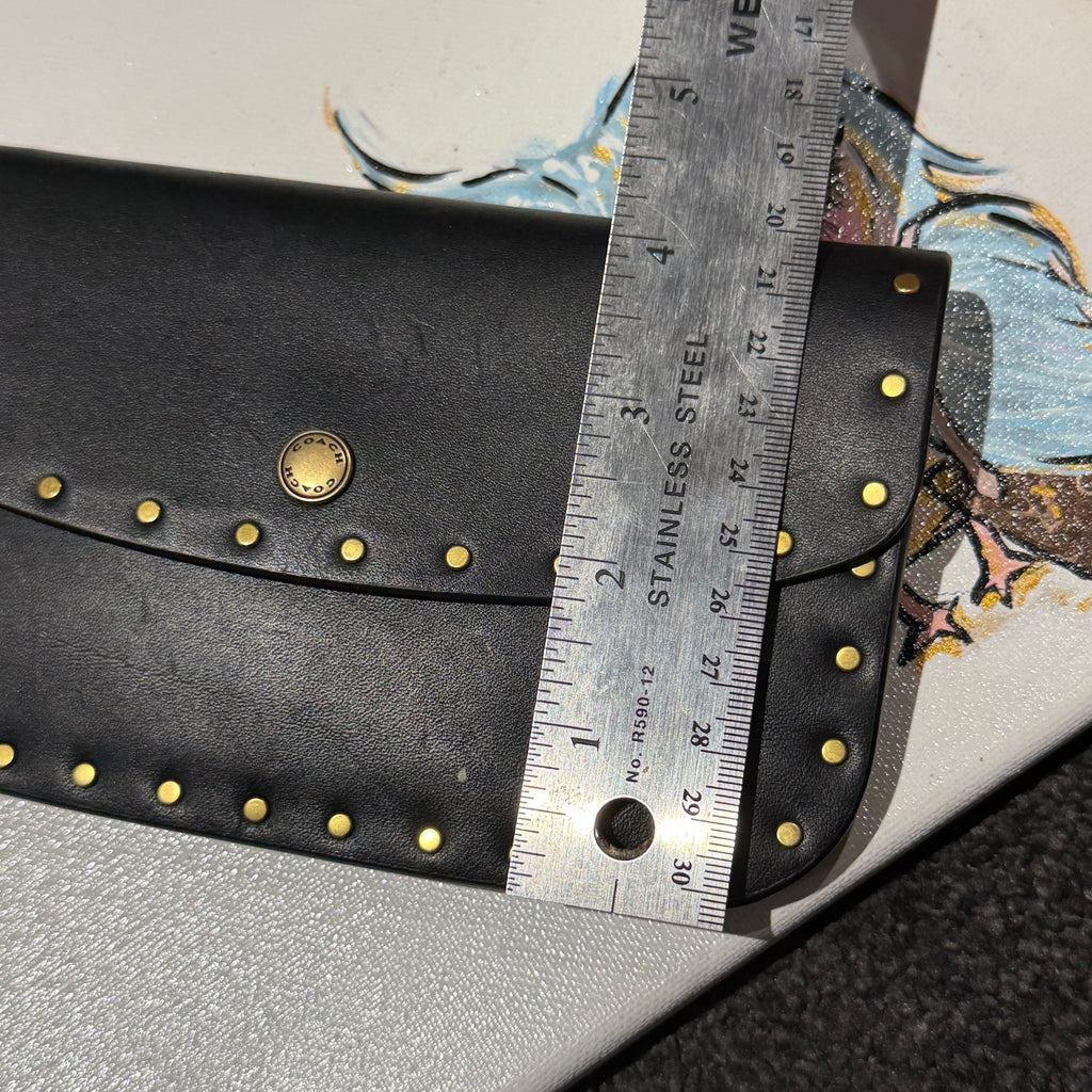 The Junco Wristlet - Black Leather Coach