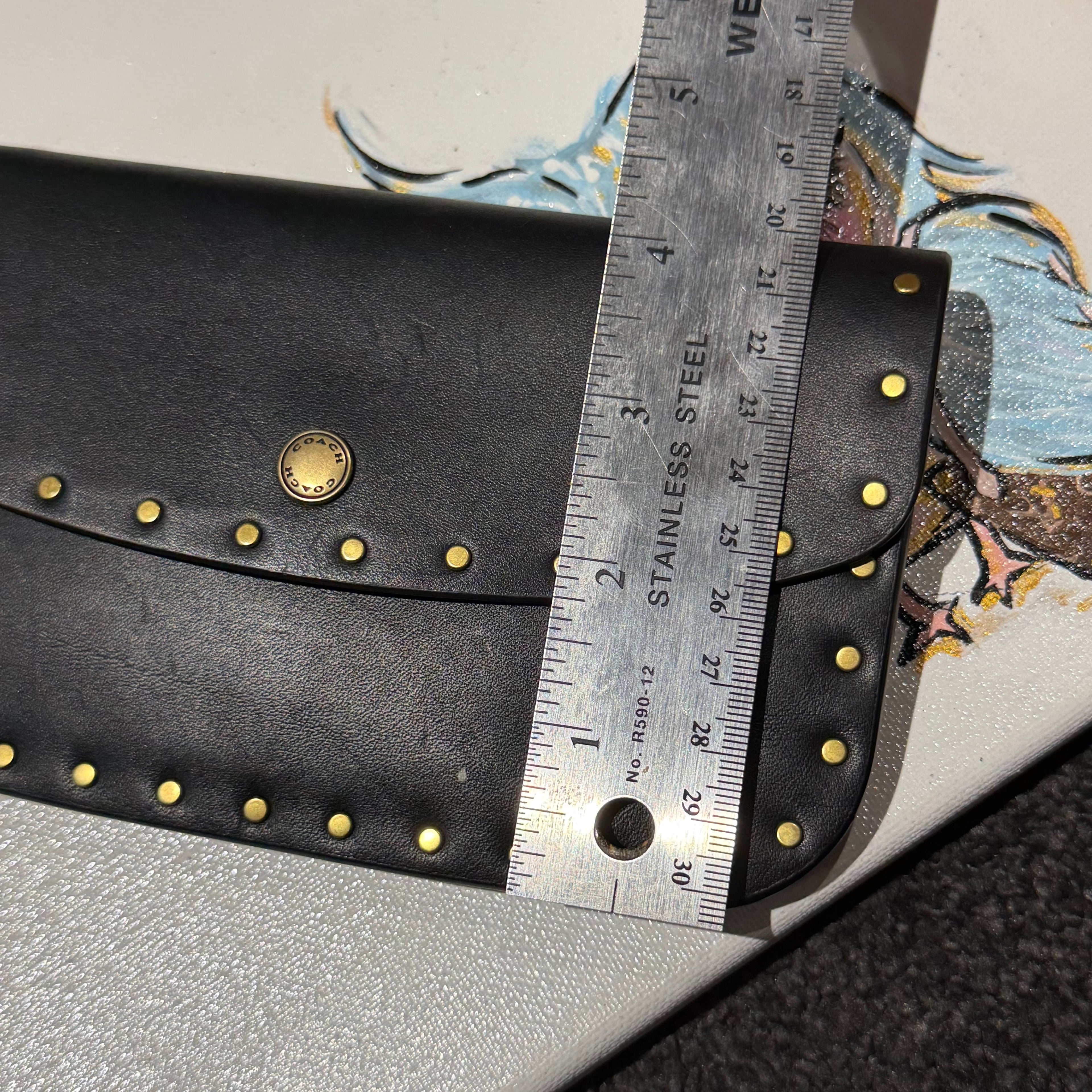 The Junco Wristlet - Black Leather Coach