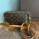 The Junco Crossbody Bag - Vintage Monogram in Tan