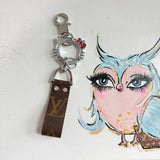 Hello Kitty!! Blingy Upcycled Louis Vuitton Key Chain