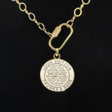 Large White LV Trunks & Bags Pendant on Gold-Filled Necklace