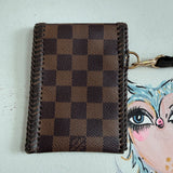 The Cardinal Card Holder/Wallet - Vintage Damier Ebene w/Red inside