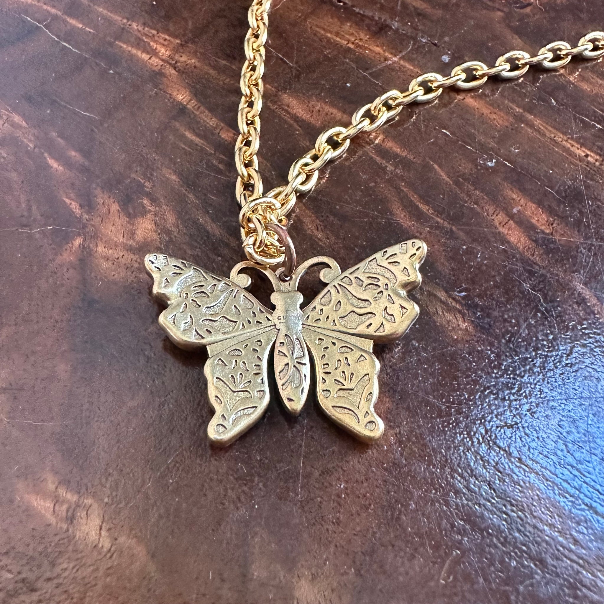 Upcycled Gucci Multicolored Butterfly Charm Necklace – Beauty Bird