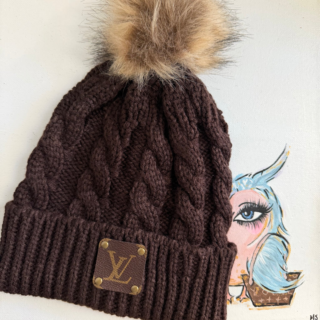Upcycled LV Beanie