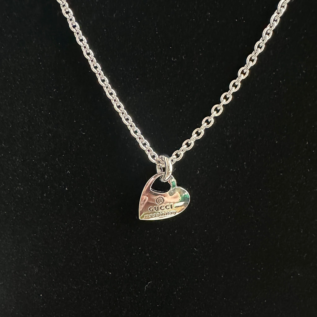 Upcycled Gucci Silver Heart Charm Necklace