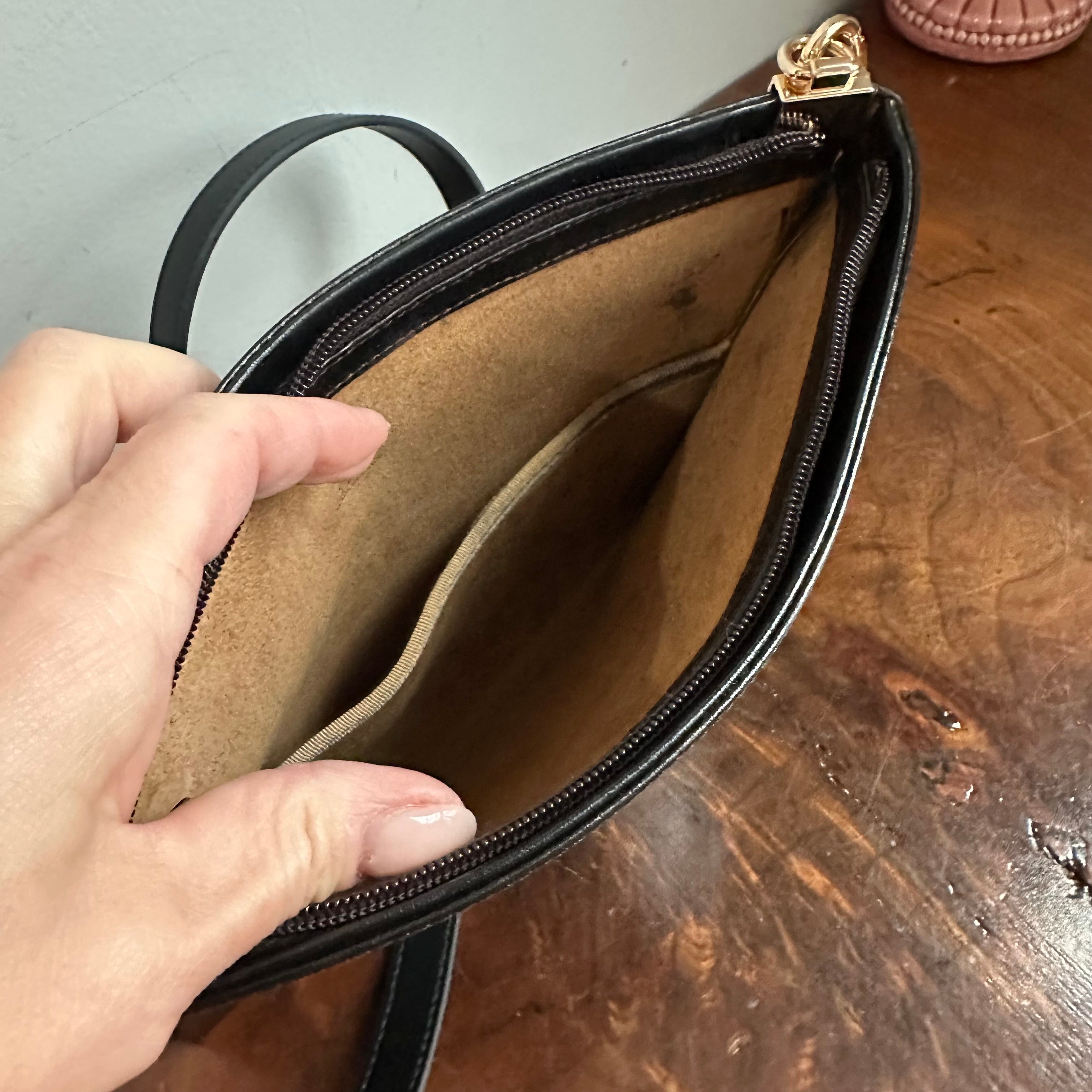 The Junco Crossbody - Vintage Loewe Anagram in Black Leather