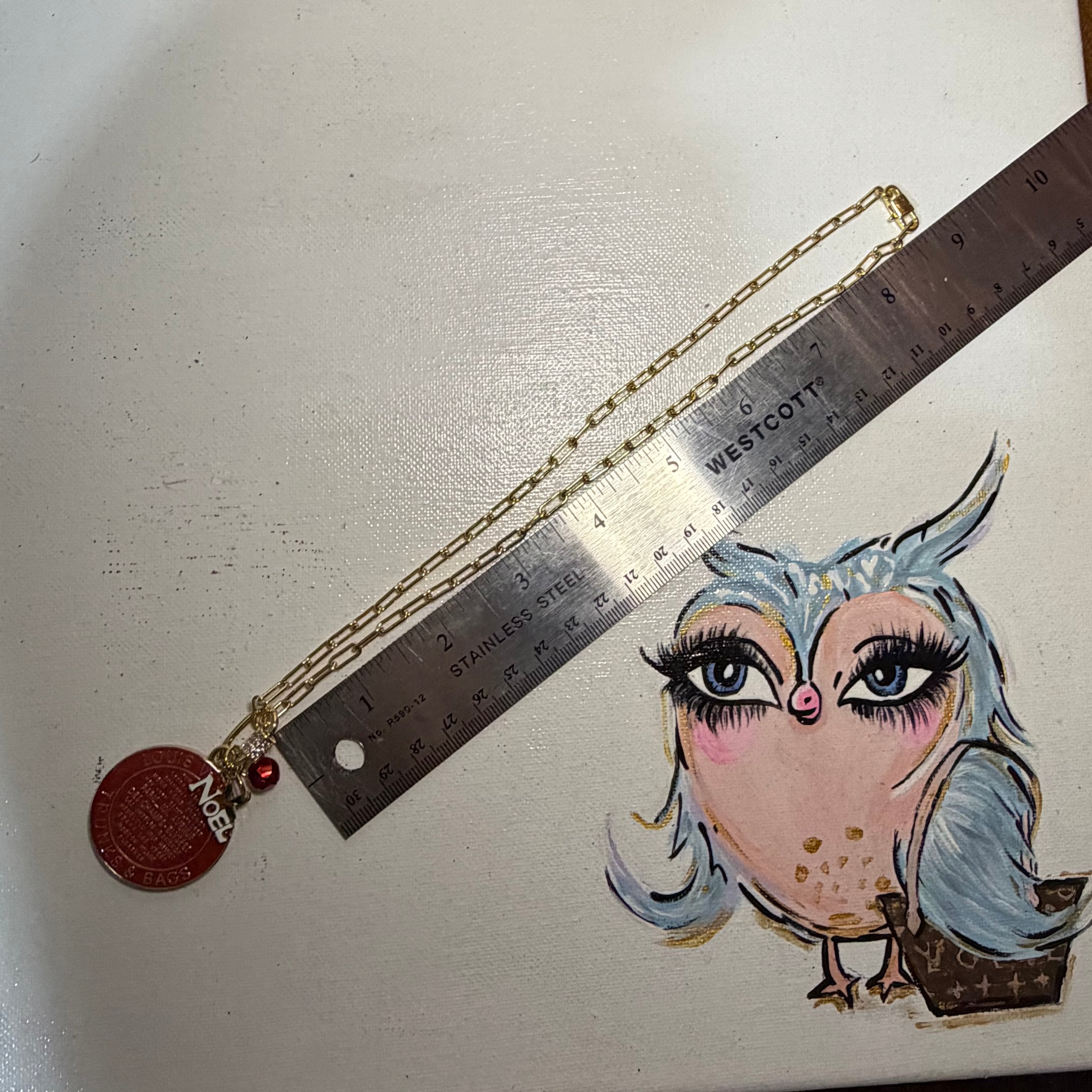 Large Red Christmas LV Trunks & Bags with Gold-Filled Necklace