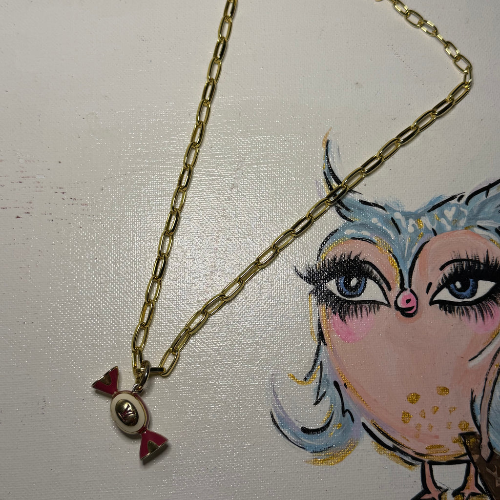 Sweet Like Candy - LV Charm Necklace with GF Paperclip Chain