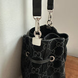 The Peacock Crossbody - Vintage Suede GG in Black