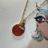 Large Red Christmas LV Trunks & Bags with Gold-Filled Necklace