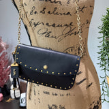 The Junco Crossbody/Wristlet - Black Leather Coach