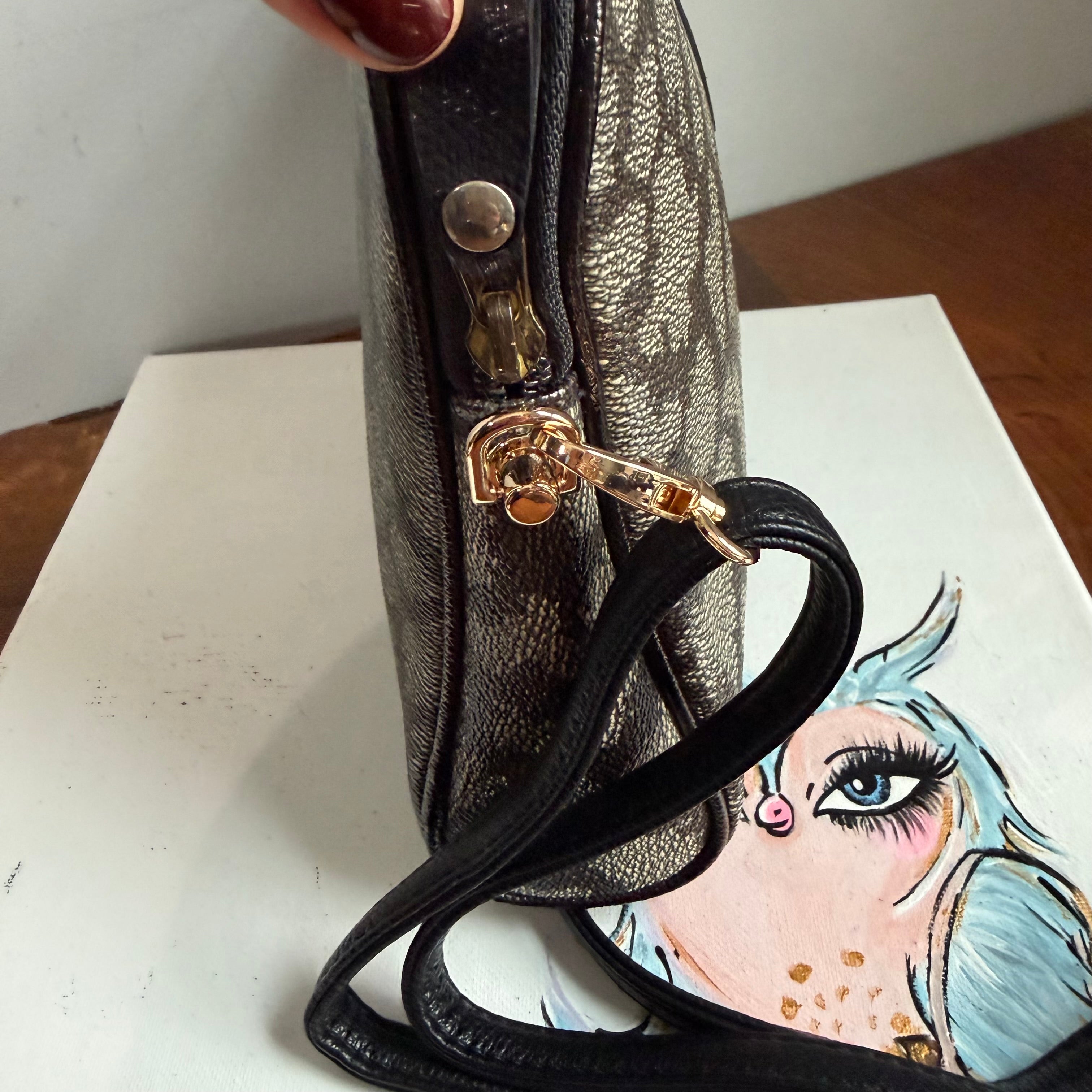 The Junco Crossbody - Vintage YSL in Giraffe Print with Black