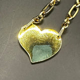 Prada Heart Bag Tag Necklace - Red/Gold on Gold-Filled Paperclip Chain