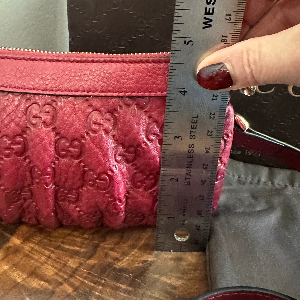 The Junco Crossbody - Gucci Guccisima Leather in Deep Red