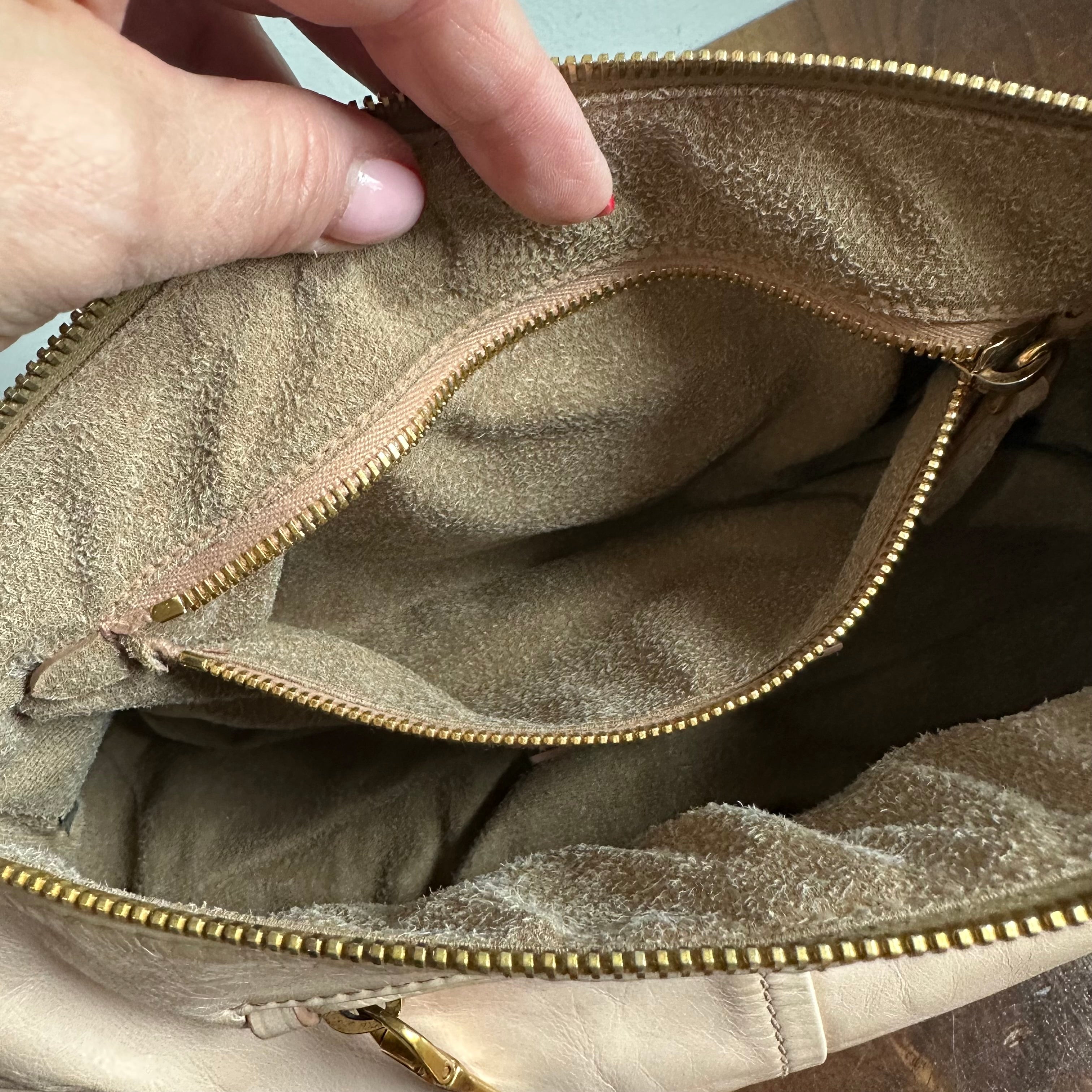 The Junco Shoulder Bag - Vintage Prada in Beige Pink Leather