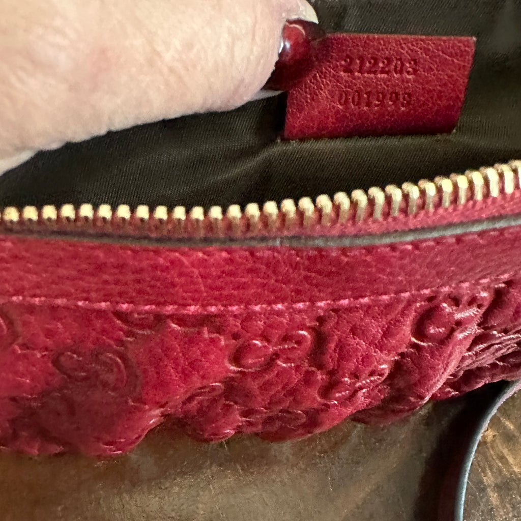 The Junco Crossbody - Gucci Guccisima Leather in Deep Red