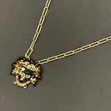 Versace Medusa Pendant on Gold-Filled Paperclip Chain Necklace
