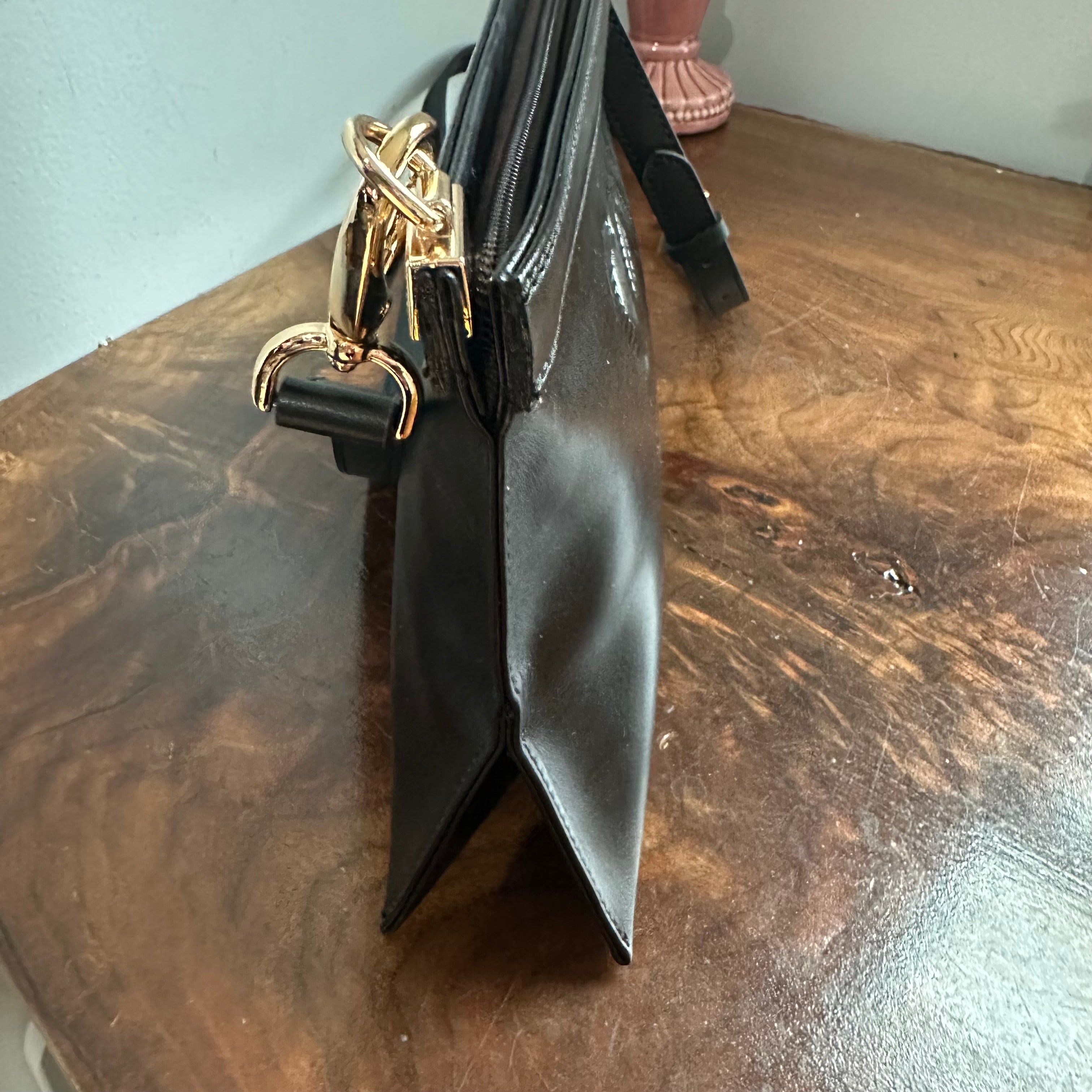 The Junco Crossbody - Vintage Loewe Anagram in Black Leather