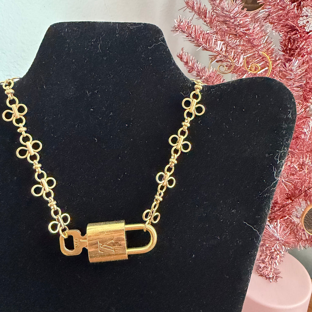 Upcycled LV Padlock Necklace