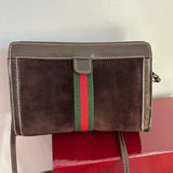 The Junco - Brown Suede Vintage Gucci GG Crossbody (larger)