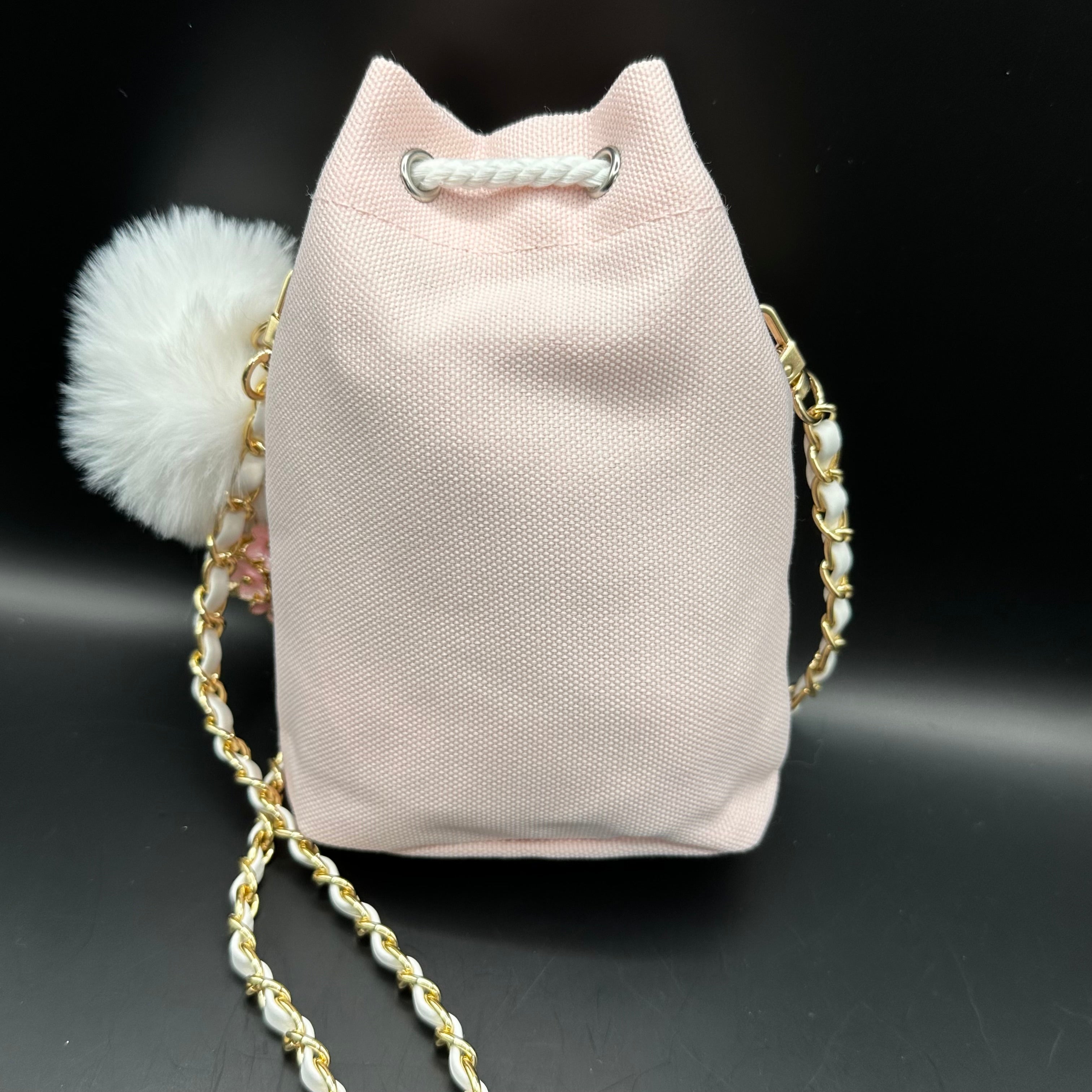 The Junco Crossbody Drawstring Bag  - Pale Pink Dior