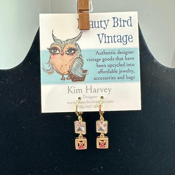 Upcycled LV Earrings