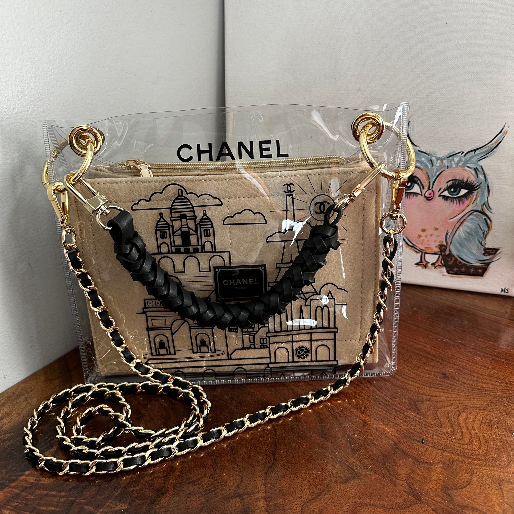 The Clear Swan Chanel Crossbody Handbag Beauty Bird Vintage