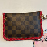 The Falcon Mini Shoulder Bag/Wristlet - Vintage LV Damier in Red