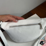 White Leather Prada Tag Sling/Fanny Pack Bag