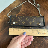 The Junco Wallet on Chain - Vintage Monogram in Black