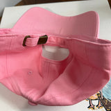 Upcycled Pink/Gold Prada Tag Hat in Non-distressed Pink