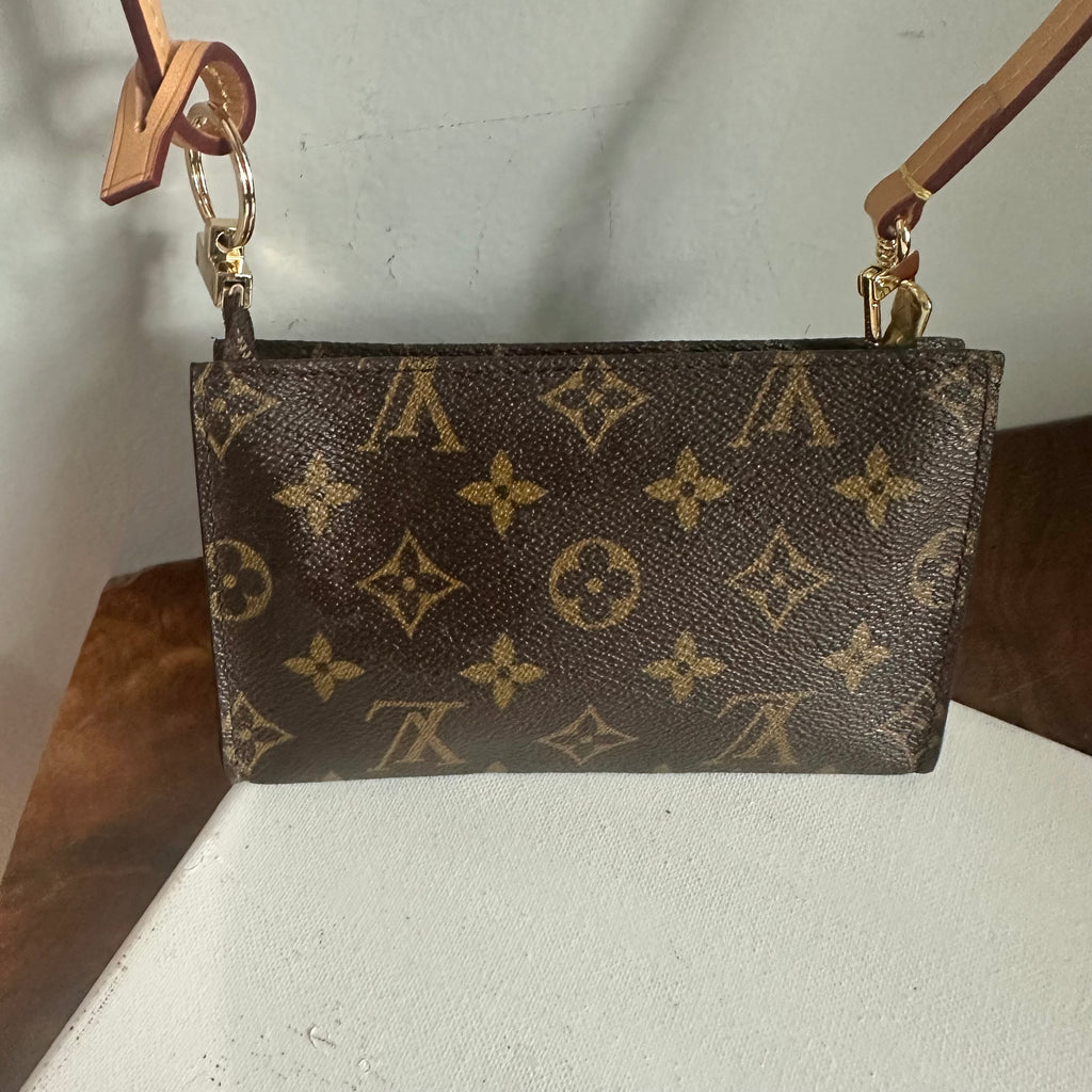 The Junco - Upcycled LV Monogram Wristlet in Vachetta