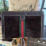 The Junco - Brown Suede Vintage Gucci GG Crossbody (larger)