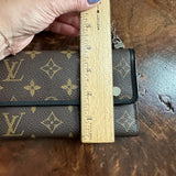 The Junco Wallet on Chain - Vintage Monogram in Black