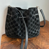 The Peacock Crossbody - Vintage Suede GG in Black