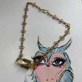 Key to My Heart Necklace - Upcycled LV Padlock on Floral Brass Chain
