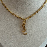 YSL Zipper Pull Necklace - Gold
