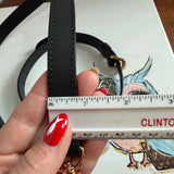 Black Leather Crossbody Strap - 0.7 inch wide