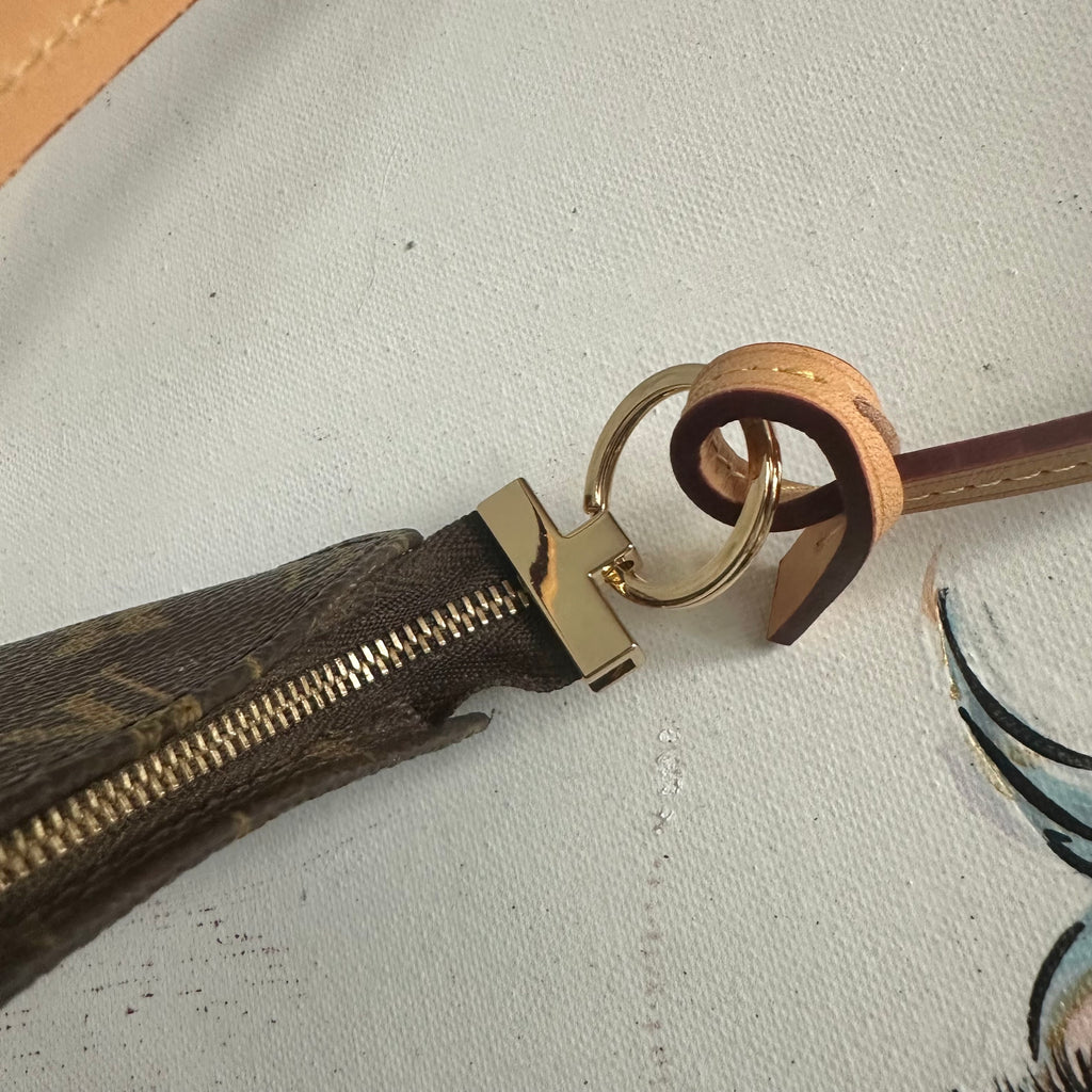 The Junco - Upcycled LV Monogram Wristlet in Vachetta